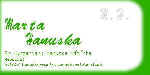 marta hanuska business card